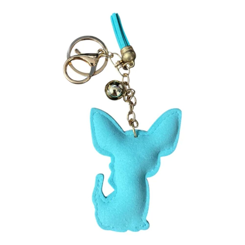 Cute Cartoon Chihuahua Keychain Rhinestone Key Chain Turquoise - Picture 3 of 3
